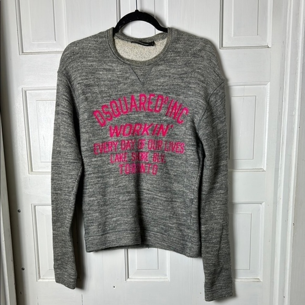 Dsquared2 Gray Sweater with Pink Logo size medium